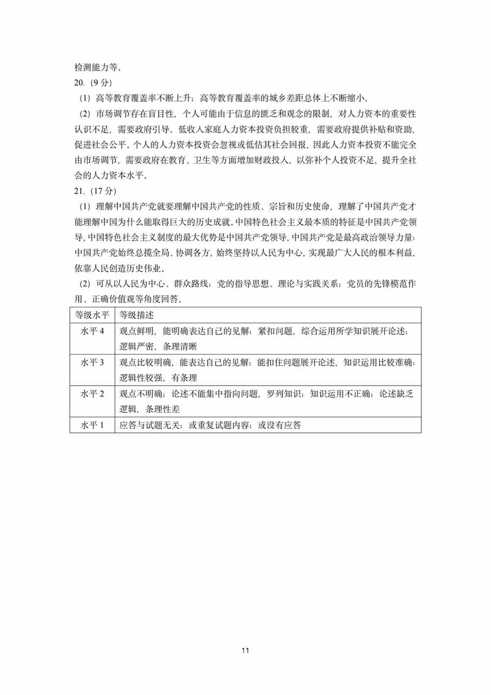 2021高考真题及答案