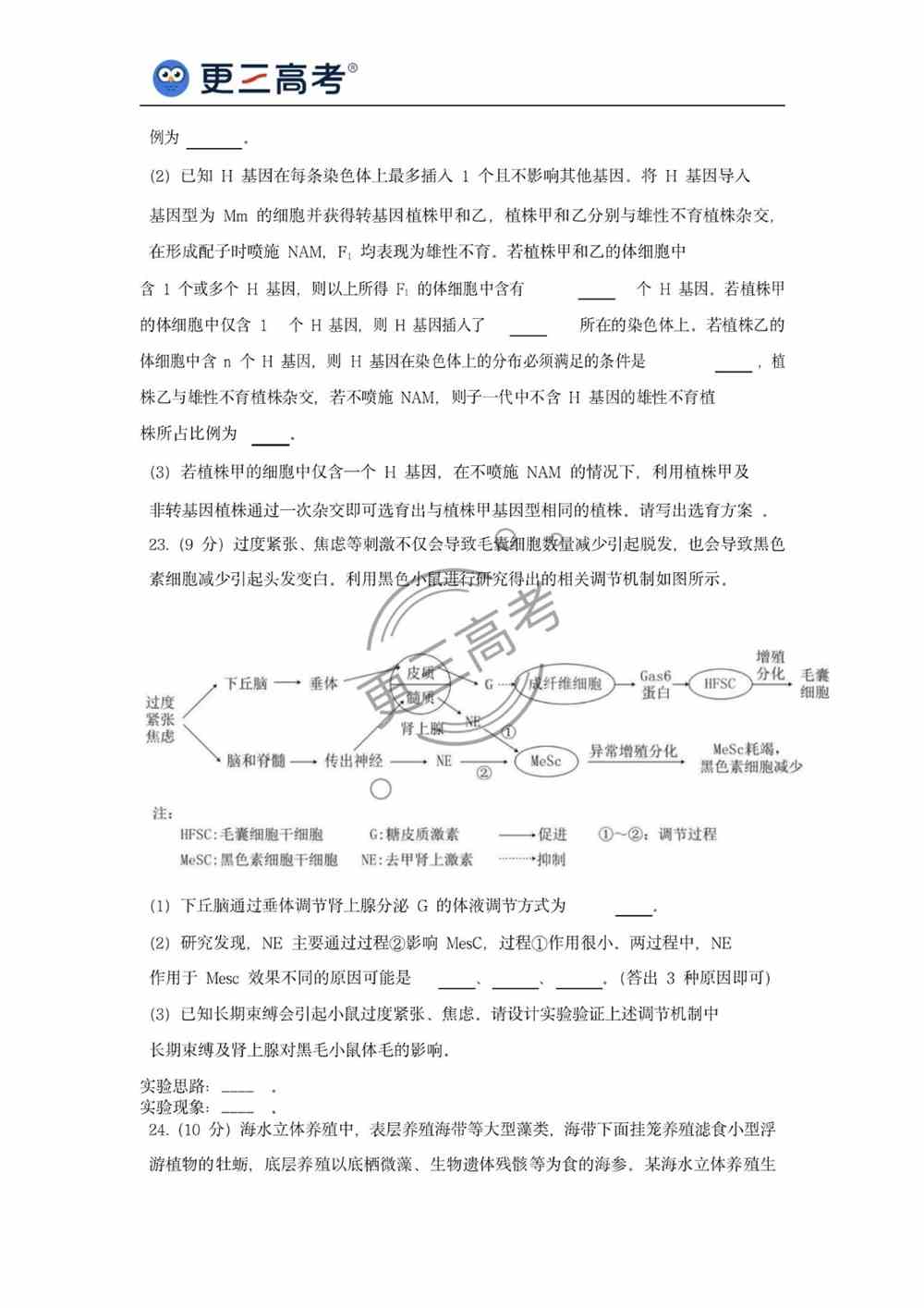 2021年山东高考生物真题｜山东2021年高考生物真题下载