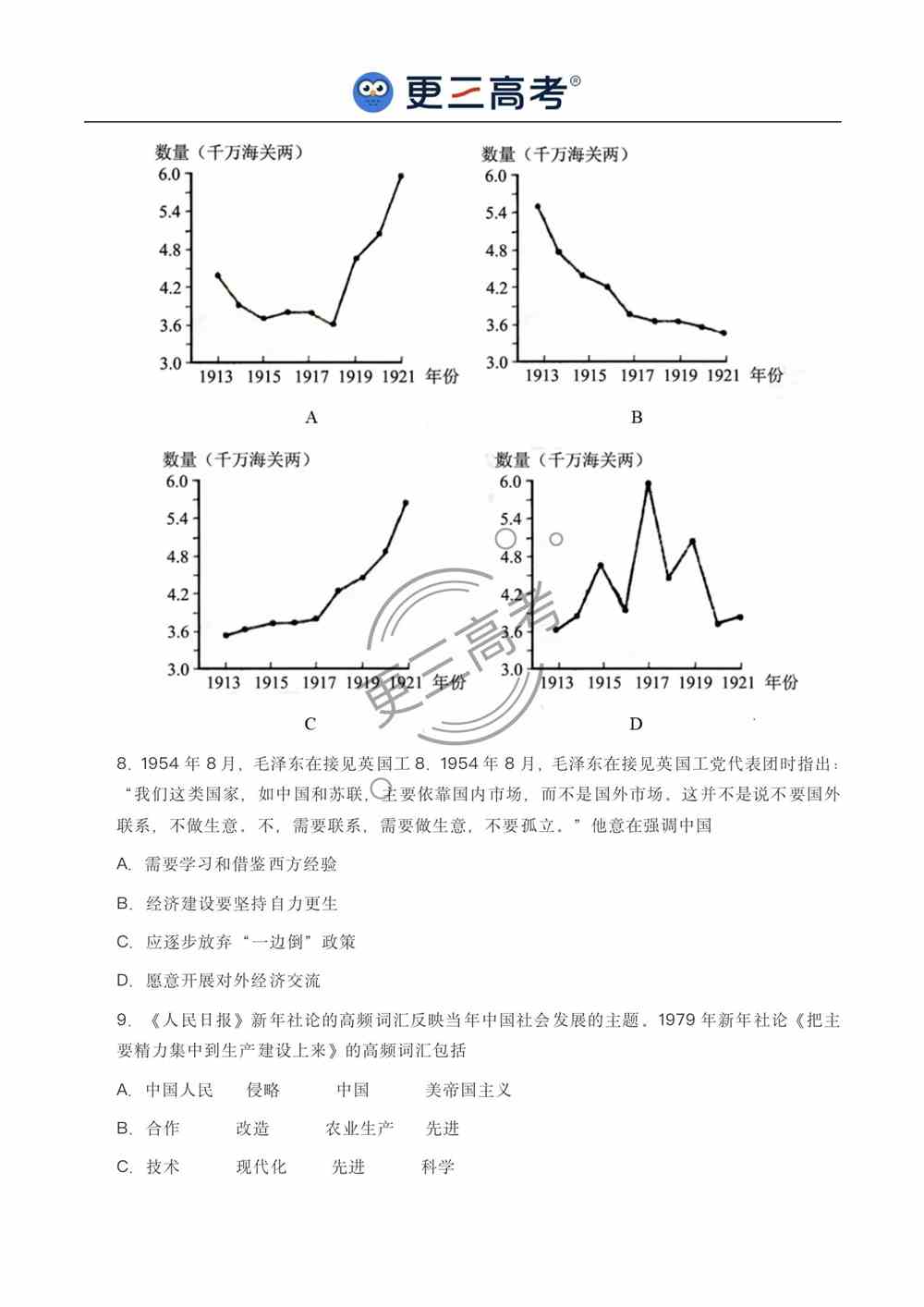 2021年山东高考历史真题｜山东2021年高考历史真题下载