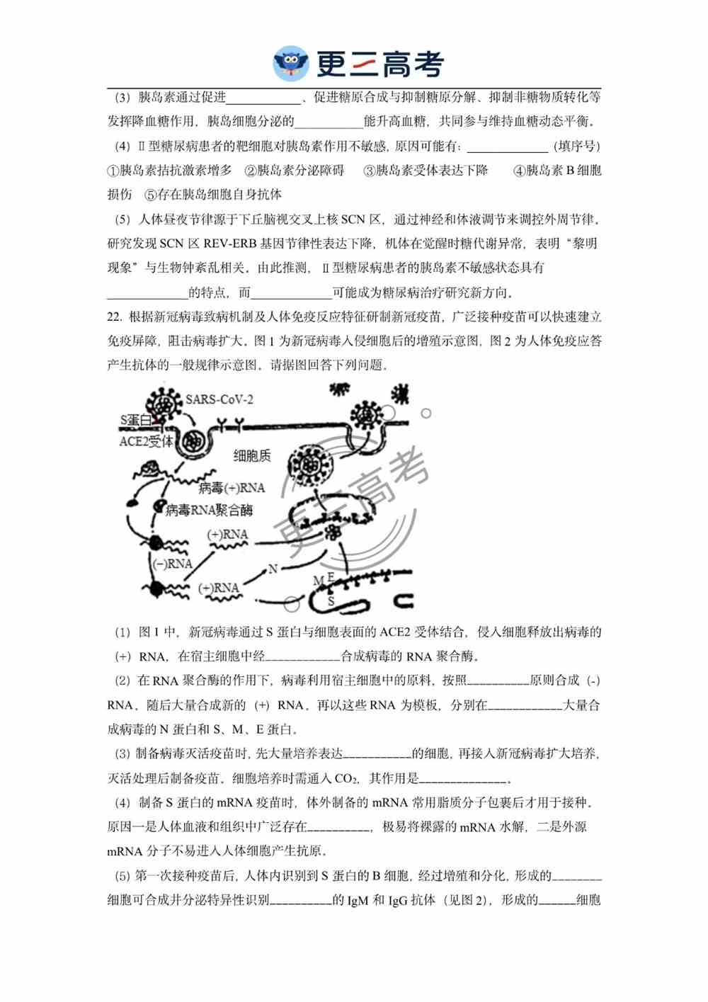 2021年江苏高考生物试卷｜江苏2021年高考生物试卷真题下载