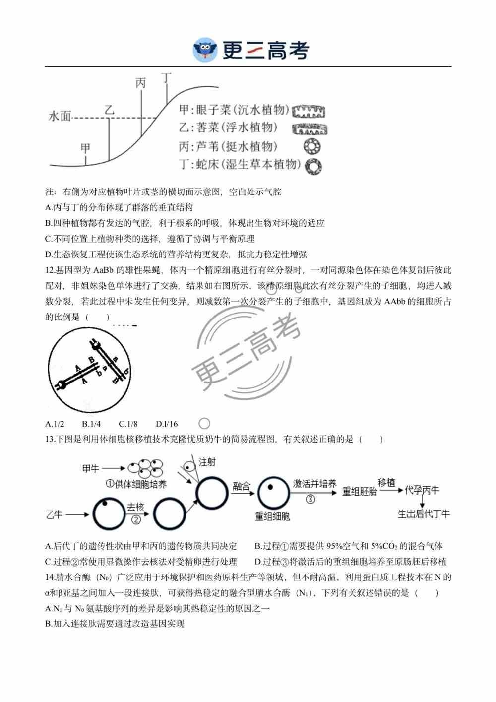 2021年辽宁高考生物试卷｜辽宁2021年高考生物真题下载