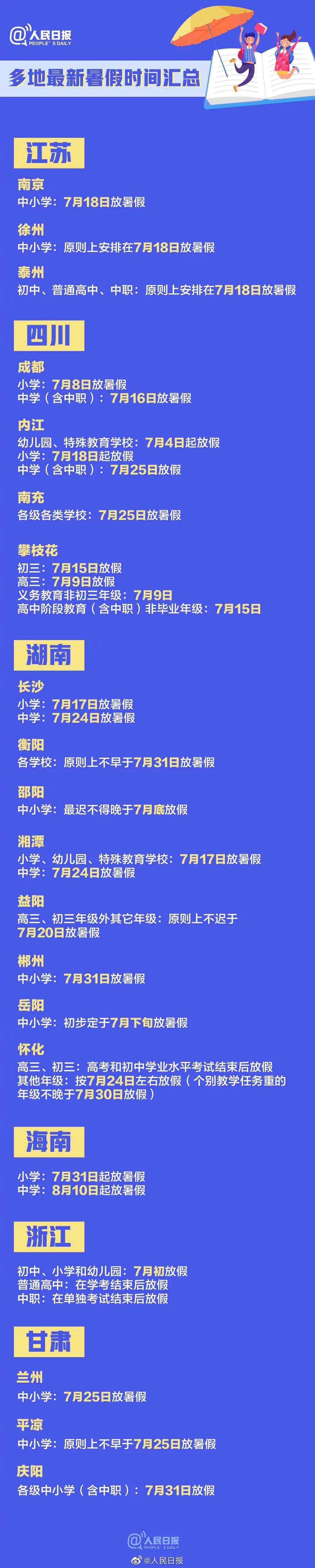 今年暑假不放假？多地公布暑假时间！高二0天假期，直升高三？