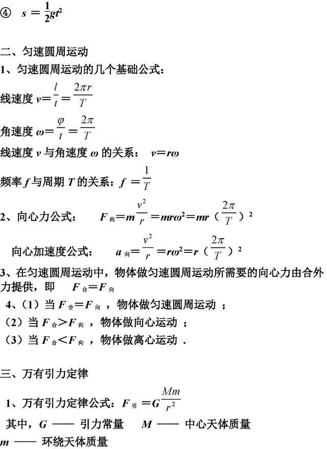 高中[物化生]公式/定理大汇总! 再没这么全了, 收藏备用。