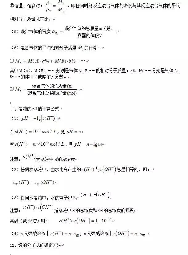 高中[物化生]公式/定理大汇总! 再没这么全了, 收藏备用。