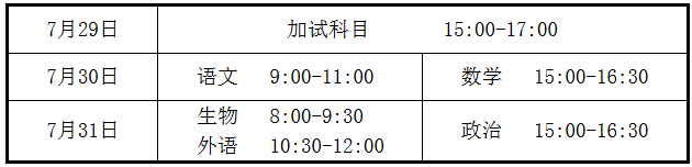 甘肃：2020年夏季普通高中学业水平考试时间安排